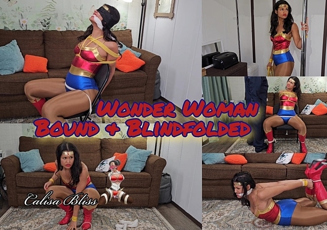 Wonder Woman Bound and Blindfolded